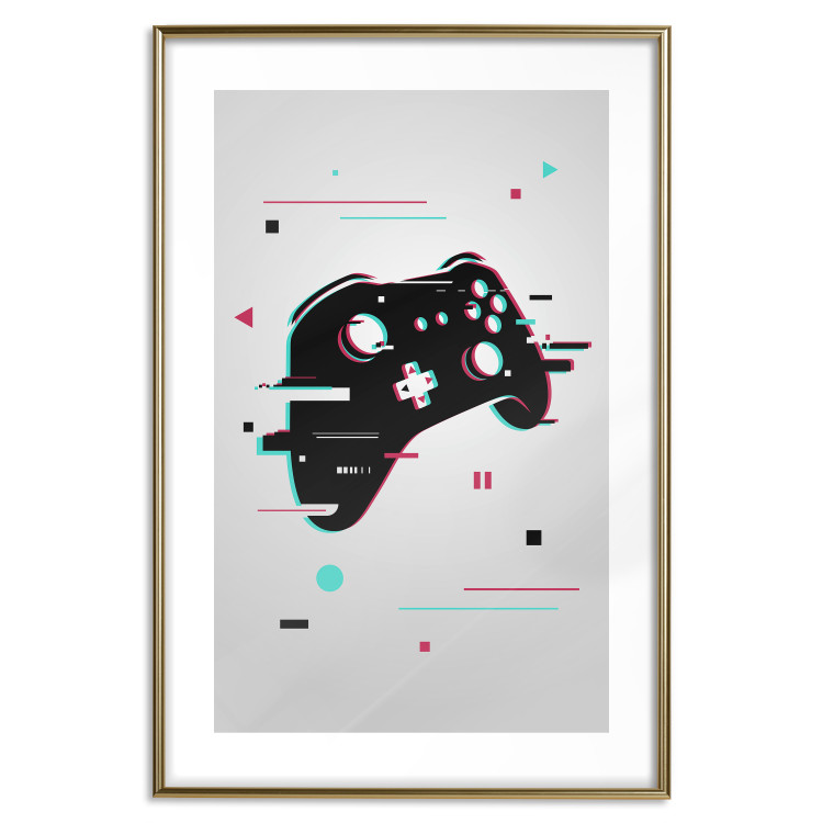 Poster Cyberpad - black controller pattern with colorful effects on a white background 138692 additionalImage 15