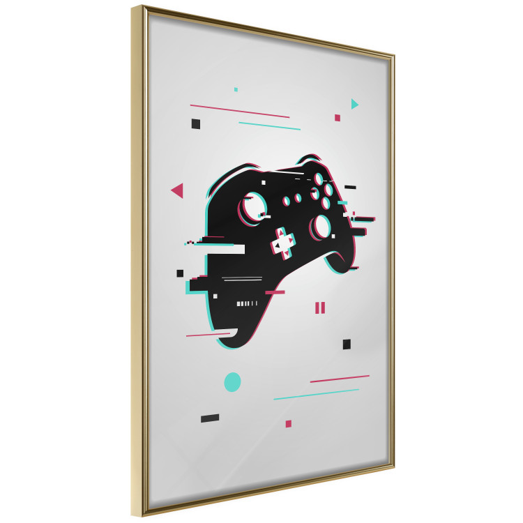 Poster Cyberpad - black controller pattern with colorful effects on a white background 138692 additionalImage 13