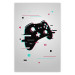 Poster Cyberpad - black controller pattern with colorful effects on a white background 138692