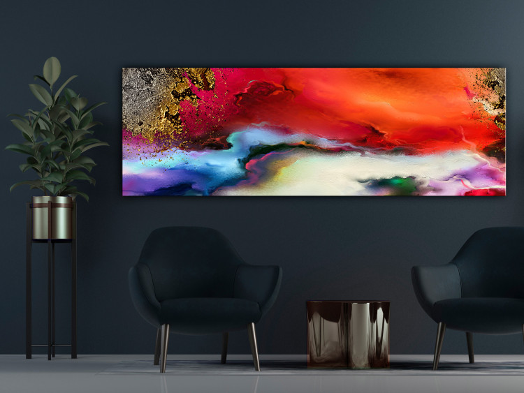 Canvas Colorful Clouds (1-piece) Narrow - multicolored elegant expression 142292 additionalImage 3