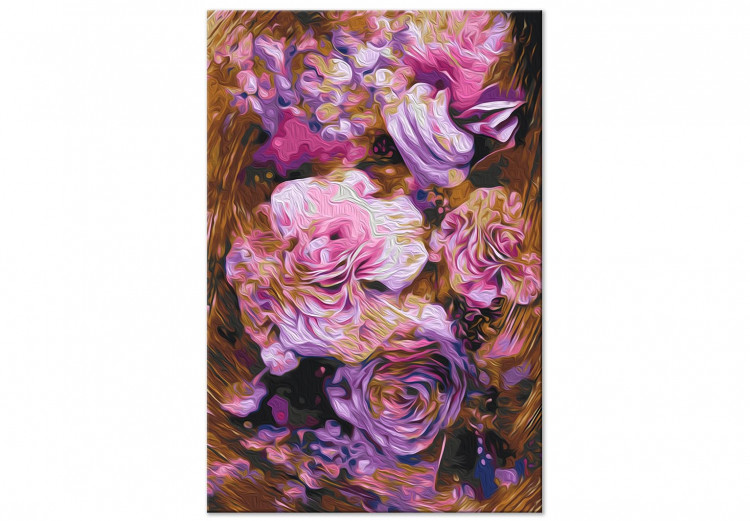Paint by number Vintage Bouquet - Violet, Pink and Powdery Flowers on a Brown Background 146192 additionalImage 3