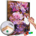 Paint by number Vintage Bouquet - Violet, Pink and Powdery Flowers on a Brown Background 146192