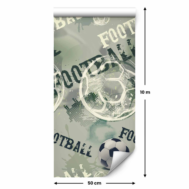 Modern Wallpaper For a Sports Lover - Graphics and Inscriptions with a Football - Green 146292 additionalImage 2