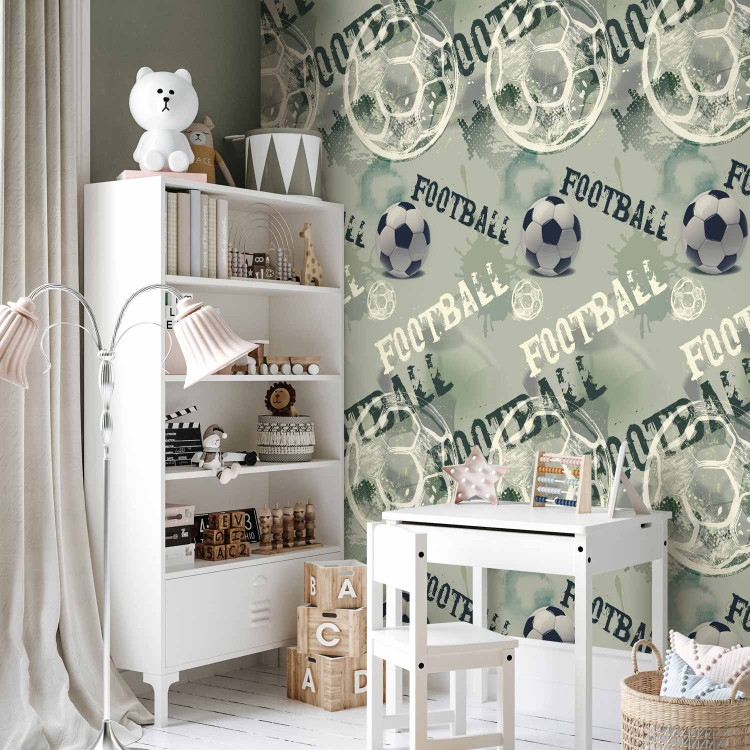 Modern Wallpaper For a Sports Lover - Graphics and Inscriptions with a Football - Green 146292 additionalImage 5