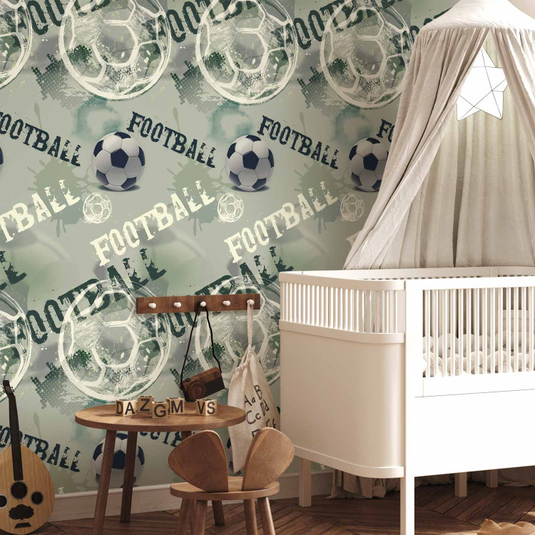 Modern Wallpaper For a Sports Lover - Graphics and Inscriptions with a Football - Green 146292 additionalImage 9