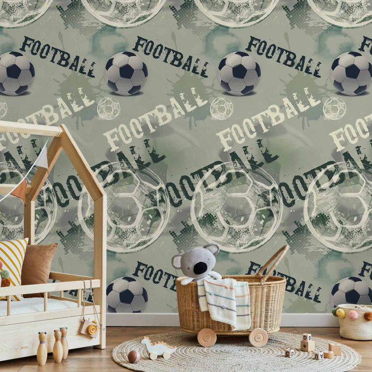 Modern Wallpaper For a Sports Lover - Graphics and Inscriptions with a Football - Green 146292 additionalImage 10