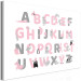 Canvas Print English Alphabet for Children - Pink and Gray Letters with Animals 146492 additionalThumb 2