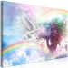 Canvas Art Print Unicorn and Magic Tree - Fairy-Tale and Rainbow Land in the Clouds 148792 additionalThumb 2