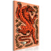 Canvas Red Tiger (1-piece) - wild cat in leaves on a salmon background 149692 additionalThumb 2