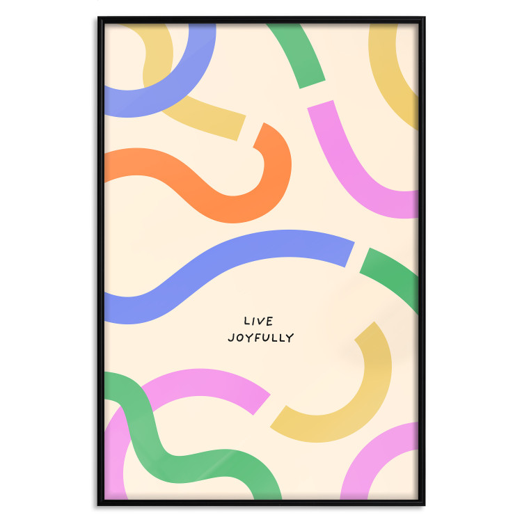 Wall Poster Abstract Shapes - Pastel Waves Scattered on a Beige Background 149892 additionalImage 22