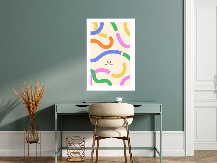 Wall Poster Abstract Shapes - Pastel Waves Scattered on a Beige Background 149892 additionalImage 11