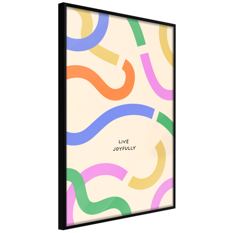 Wall Poster Abstract Shapes - Pastel Waves Scattered on a Beige Background 149892 additionalImage 5