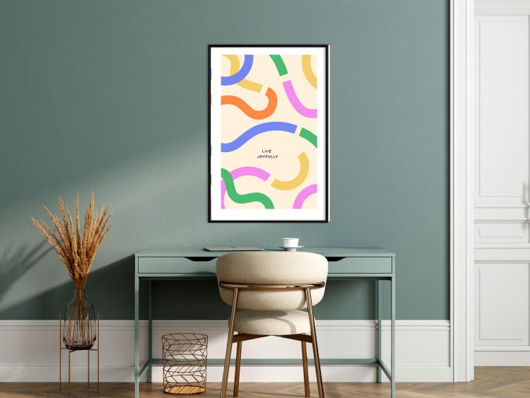 Wall Poster Abstract Shapes - Pastel Waves Scattered on a Beige Background 149892 additionalImage 16