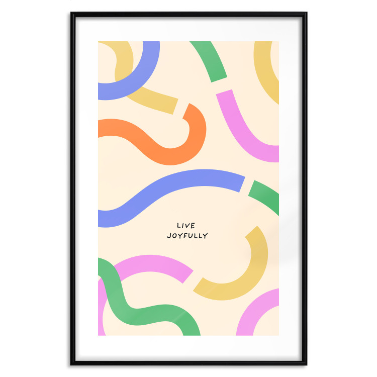 Wall Poster Abstract Shapes - Pastel Waves Scattered on a Beige Background 149892 additionalImage 24