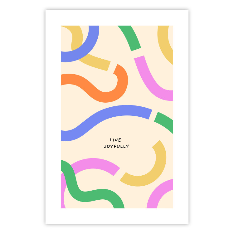 Wall Poster Abstract Shapes - Pastel Waves Scattered on a Beige Background 149892 additionalImage 21