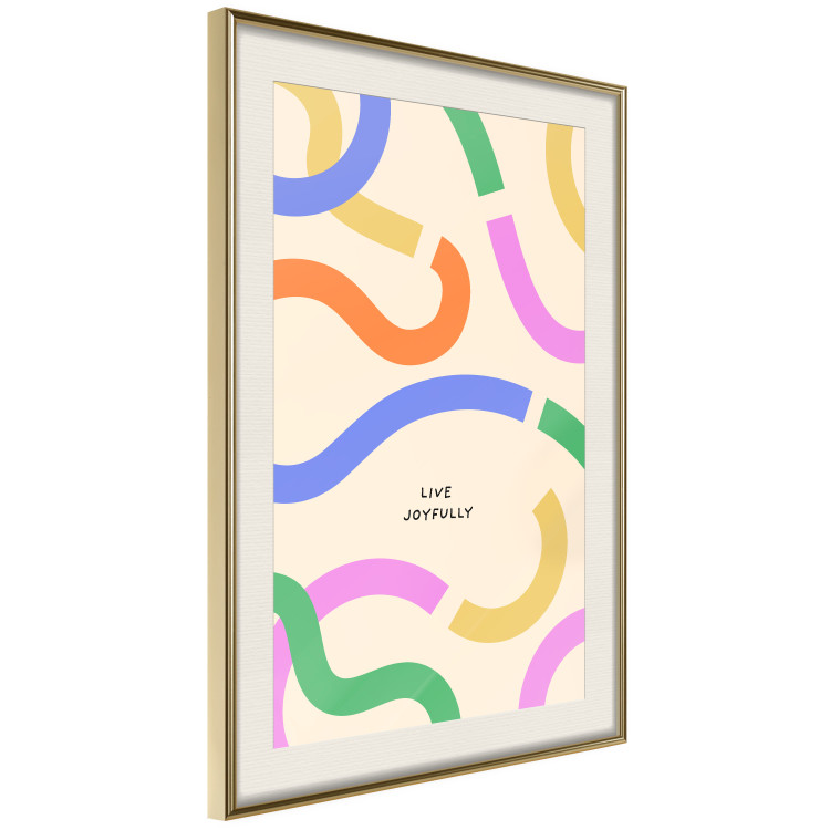 Wall Poster Abstract Shapes - Pastel Waves Scattered on a Beige Background 149892 additionalImage 12