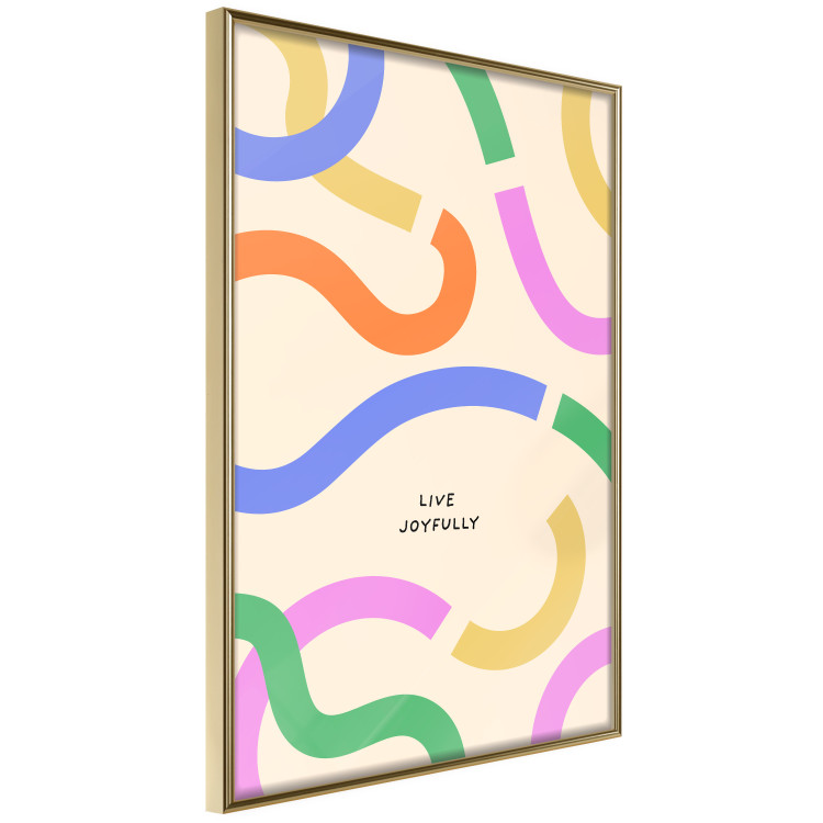 Wall Poster Abstract Shapes - Pastel Waves Scattered on a Beige Background 149892 additionalImage 7