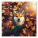 Canvas Print AI Shiba Dog - Portrait of a Friendly Animal in an Autumn Mood - Square 150292 additionalThumb 7