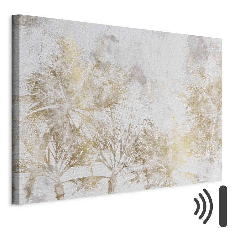 Canvas Print Sun Among Palm Trees - Abstract Composition With Leaves on a Light Background 151192 additionalImage 8