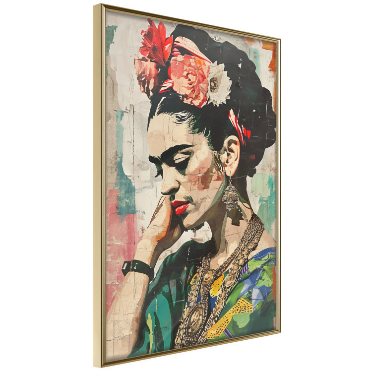 Poster Portrait in Profile - Frida Kahlo Against a Cracked Wall 152192 additionalImage 5