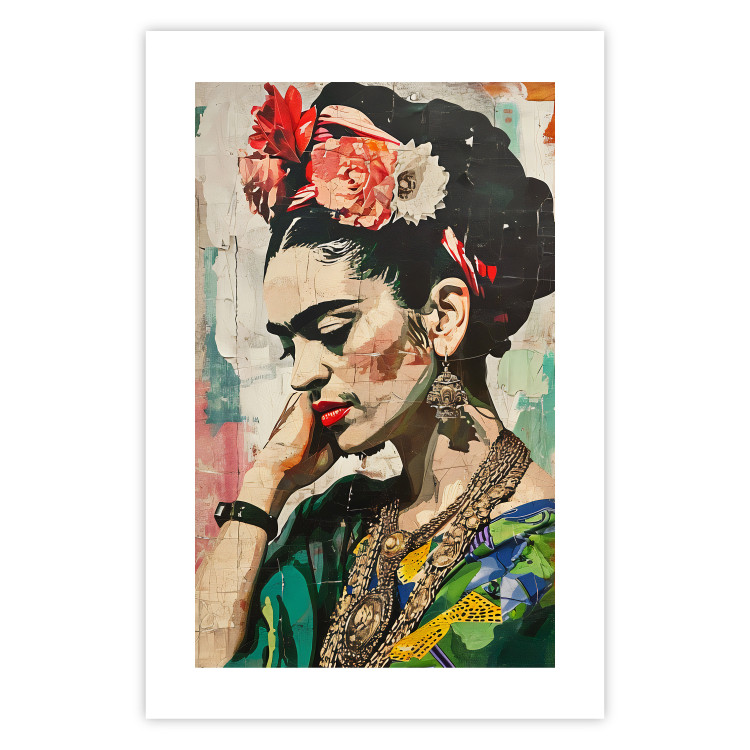 Poster Portrait in Profile - Frida Kahlo Against a Cracked Wall 152192 additionalImage 20