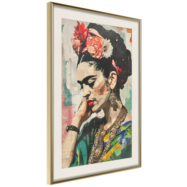 Poster Portrait in Profile - Frida Kahlo Against a Cracked Wall 152192 additionalImage 15