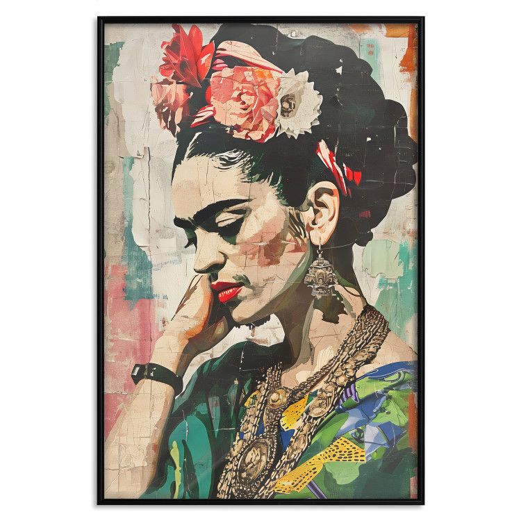Poster Portrait in Profile - Frida Kahlo Against a Cracked Wall 152192 additionalImage 21
