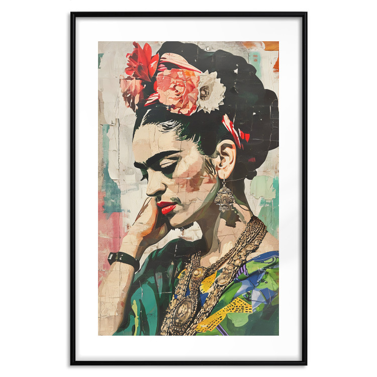 Poster Portrait in Profile - Frida Kahlo Against a Cracked Wall 152192 additionalImage 23