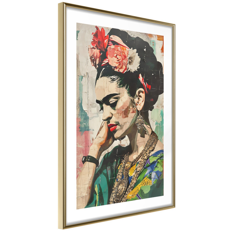 Poster Portrait in Profile - Frida Kahlo Against a Cracked Wall 152192 additionalImage 7