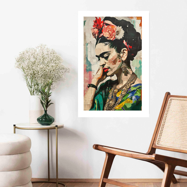 Poster Portrait in Profile - Frida Kahlo Against a Cracked Wall 152192 additionalImage 12