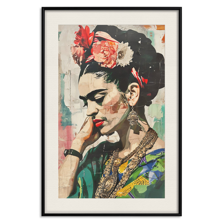 Poster Portrait in Profile - Frida Kahlo Against a Cracked Wall 152192 additionalImage 26