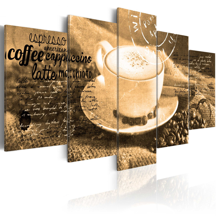 Canvas Print Coffe, Espresso, Cappuccino, Latte machiato ... - sepia 50492 additionalImage 2