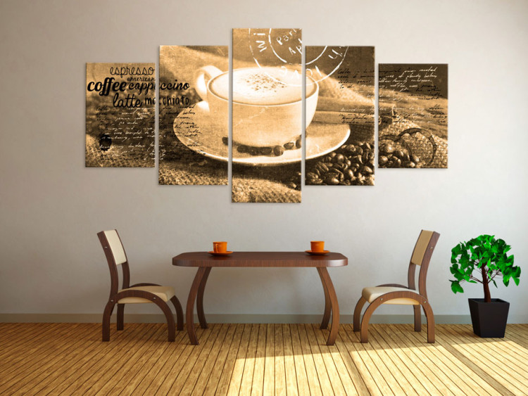 Canvas Print Coffe, Espresso, Cappuccino, Latte machiato ... - sepia 50492 additionalImage 3