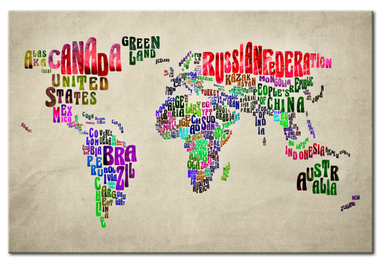 Canvas Print World Map: World Tour (EN) 90392