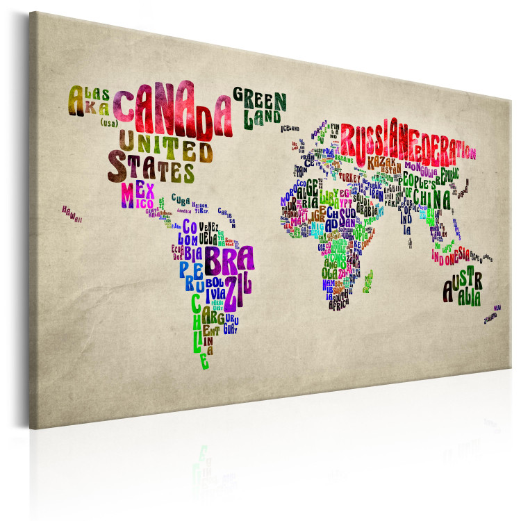 Canvas Print World Map: World Tour (EN) 90392 additionalImage 2