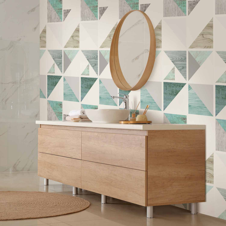 Modern Wallpaper Triangles and Squares (Green) 108003 additionalImage 10
