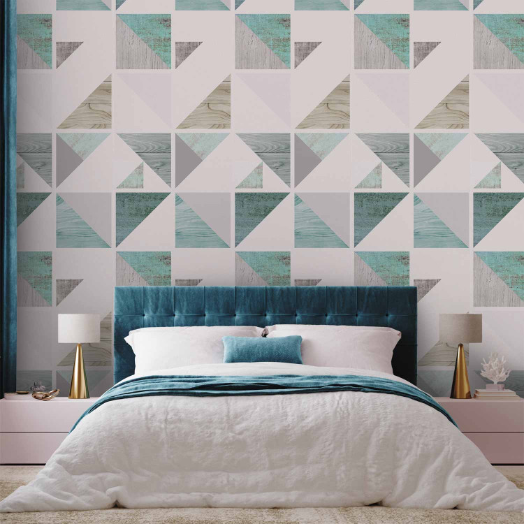 Modern Wallpaper Triangles and Squares (Green) 108003 additionalImage 4