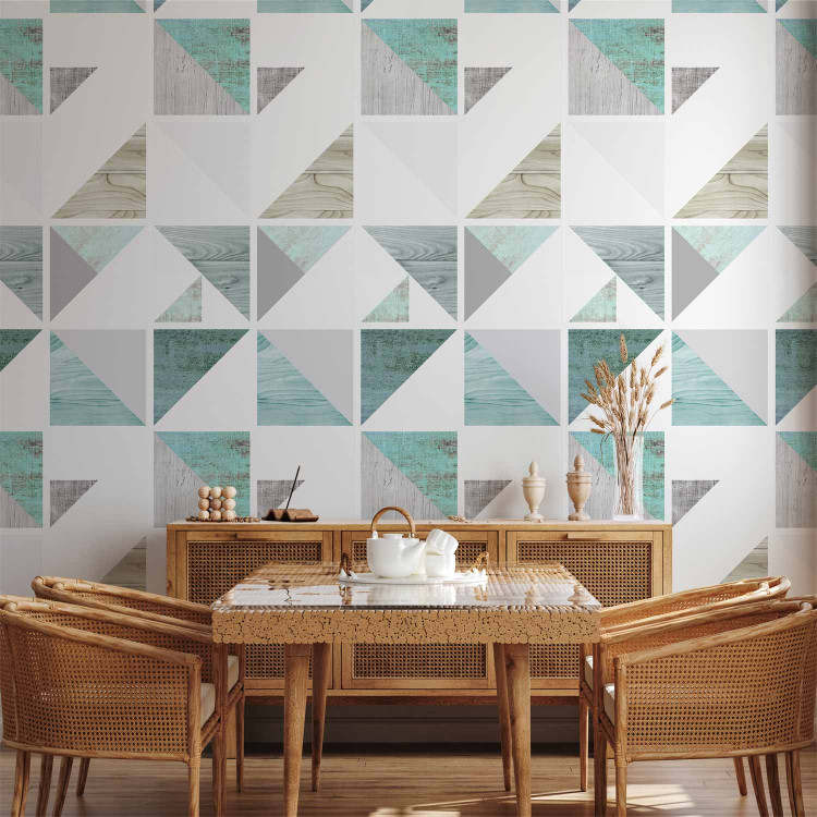 Modern Wallpaper Triangles and Squares (Green) 108003 additionalImage 8