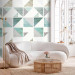 Modern Wallpaper Triangles and Squares (Green) 108003