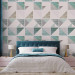 Modern Wallpaper Triangles and Squares (Green) 108003 additionalThumb 4