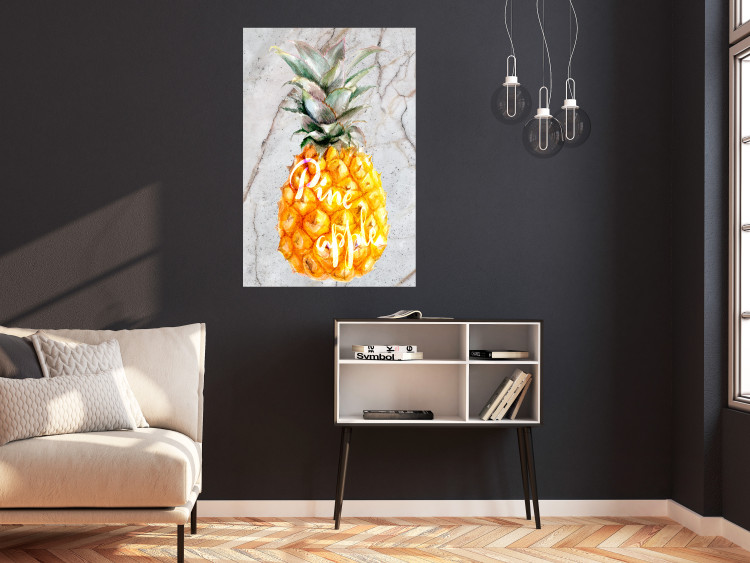 Wall Poster Pineapple on Concrete - composition with a tropical fruit and white texts 114303 additionalImage 17