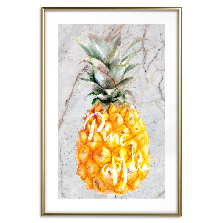 Wall Poster Pineapple on Concrete - composition with a tropical fruit and white texts 114303 additionalImage 14