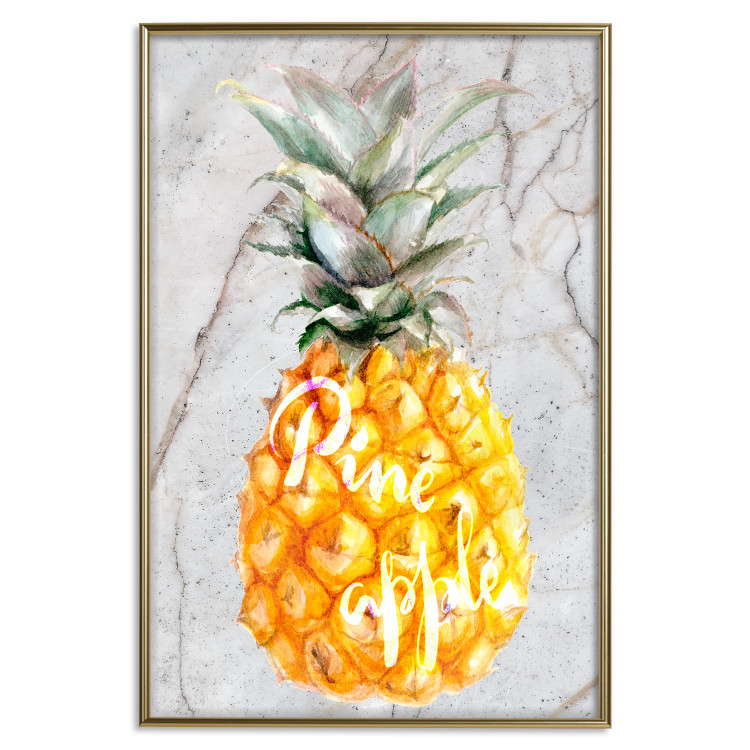 Wall Poster Pineapple on Concrete - composition with a tropical fruit and white texts 114303 additionalImage 16