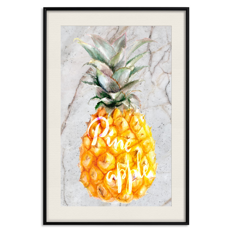 Wall Poster Pineapple on Concrete - composition with a tropical fruit and white texts 114303 additionalImage 18