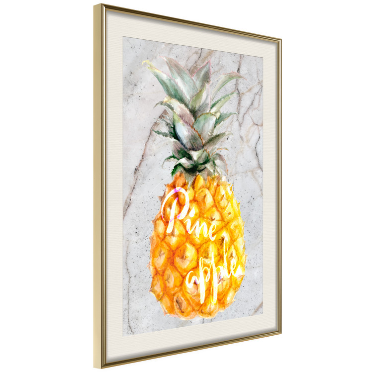 Wall Poster Pineapple on Concrete - composition with a tropical fruit and white texts 114303 additionalImage 2