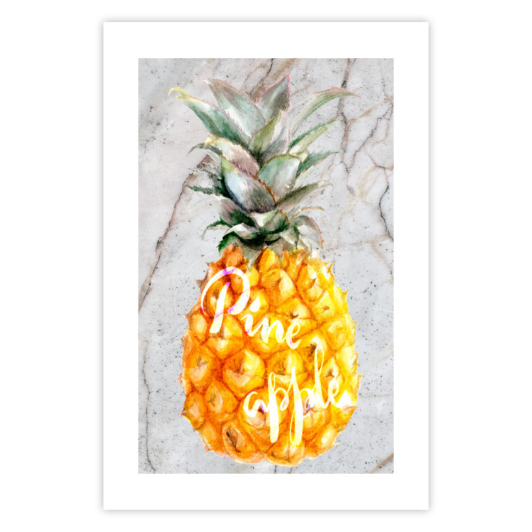 Wall Poster Pineapple on Concrete - composition with a tropical fruit and white texts 114303 additionalImage 25