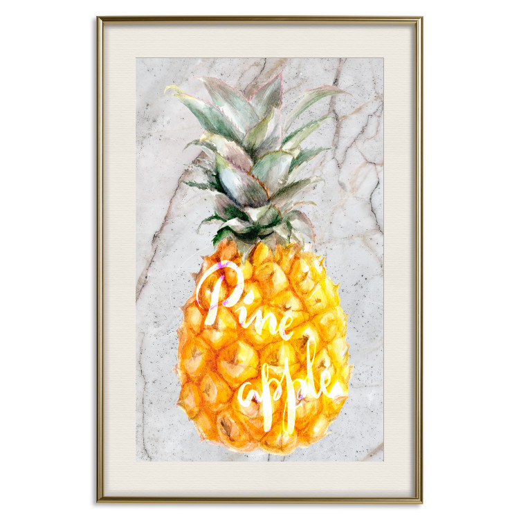 Wall Poster Pineapple on Concrete - composition with a tropical fruit and white texts 114303 additionalImage 19