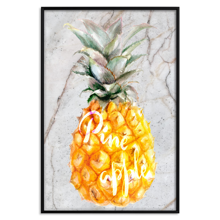 Wall Poster Pineapple on Concrete - composition with a tropical fruit and white texts 114303 additionalImage 24