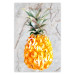 Wall Poster Pineapple on Concrete - composition with a tropical fruit and white texts 114303