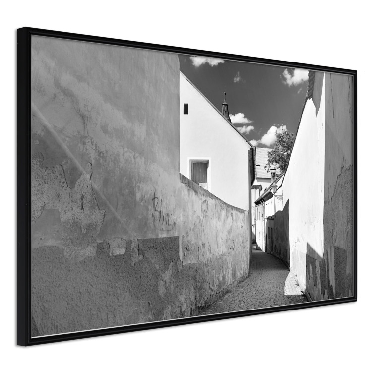 Poster Narrow alley - black and white urban street scene against architectural backdrop 115003 additionalImage 10